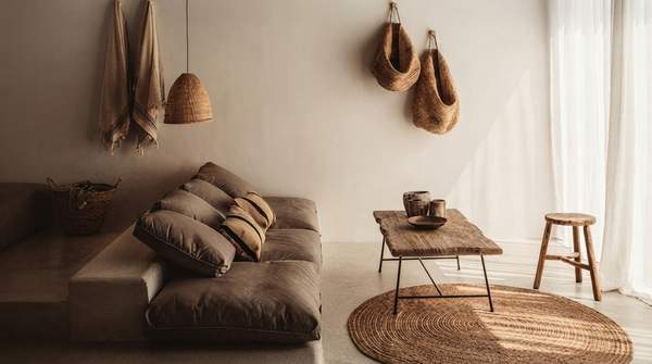 Editorial illustration for Wood, Stone, and Linen: How Natural Materials Can Make Your Home a Restorative Space